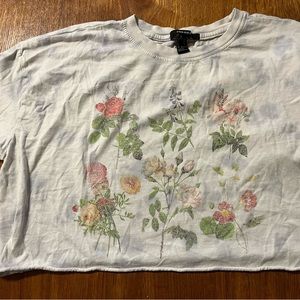 Forever 21 floral crop tshirt